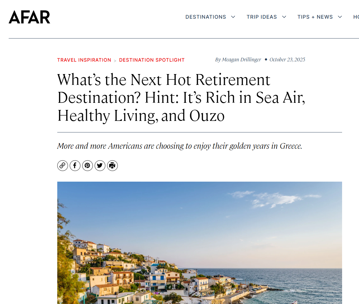 What’s the Next Hot Retirement Destination? Hint: It’s Rich in Sea Air, Healthy Living, and Ouzo